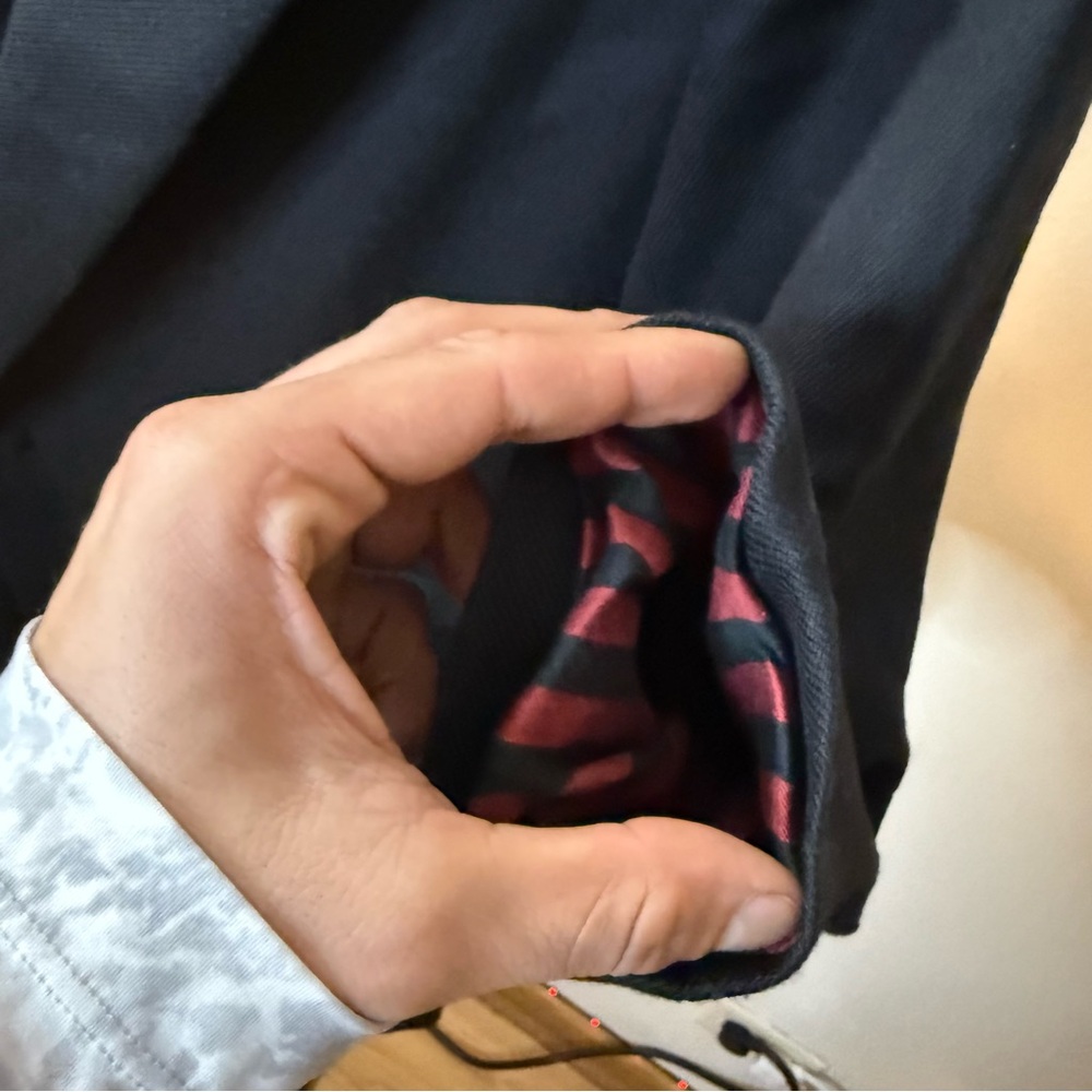 Emilio Renaldi Black Trench Coat with Red and White Details - Picture 14 of 16